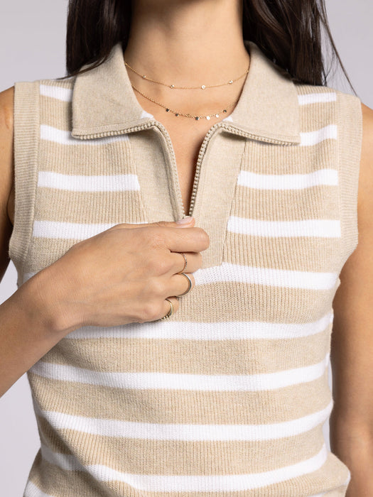 Thread & Supply • Bella Vest - Khaki & White