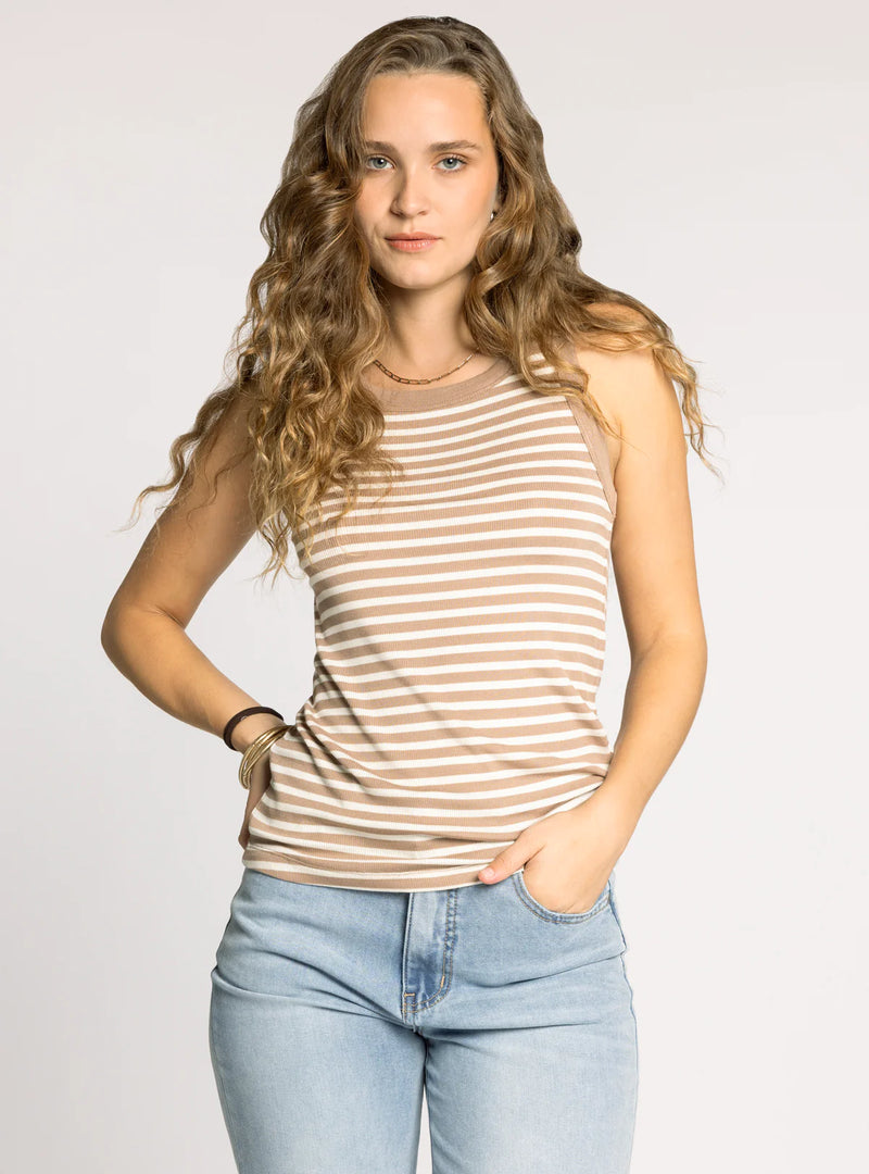 Clarence Tank - Iced Coffee Ivory