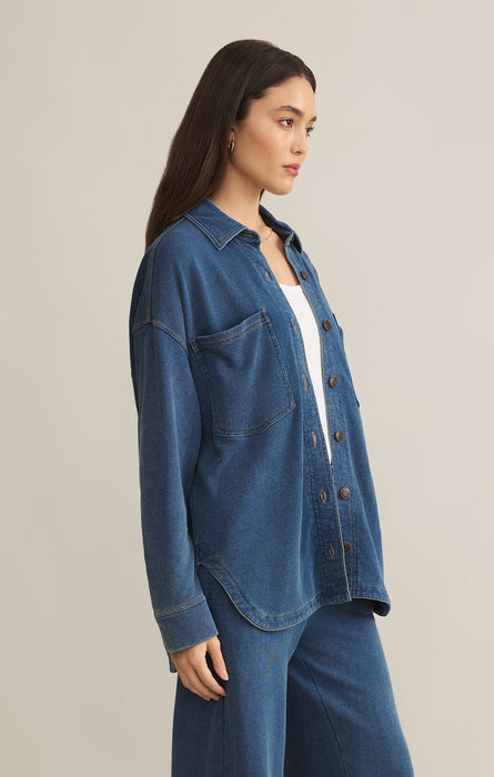 Z Supply • All Day Cropped Knit Jacket - Vintage Indigo