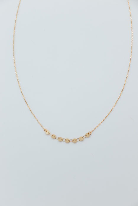 EC Paillette Station & Sequin Chain Necklace Gold