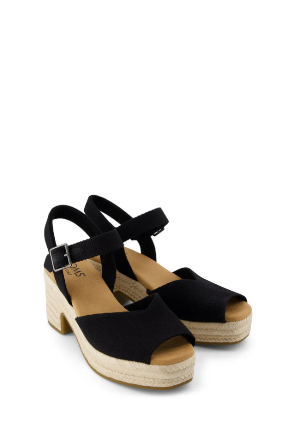 TOMS • Isla Peep Toe - Black Beachside Woven