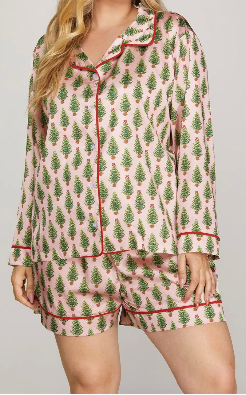 Christmas Tree Pajamas - Rose- Curvy