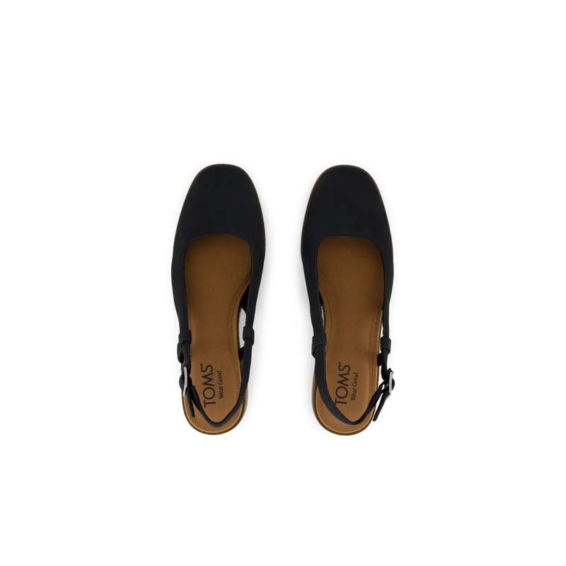 TOMS • Jaclyn Slingback Heels Nubuck Leather - Black