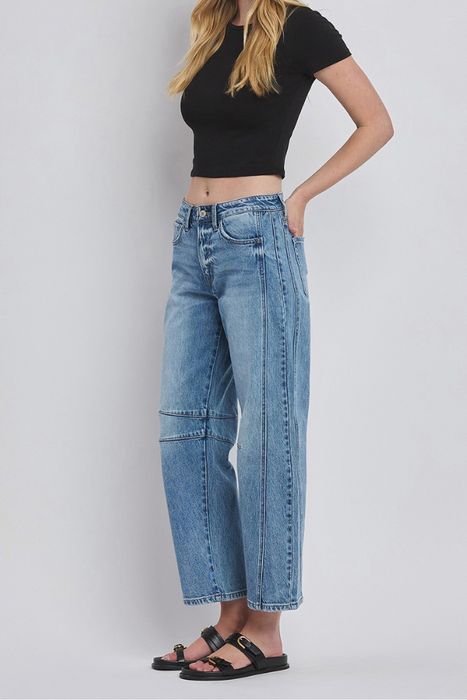 Vervet • Kate High Rise Barrel Jean - Tingle