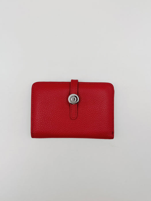 Small Leather Wallet - Red