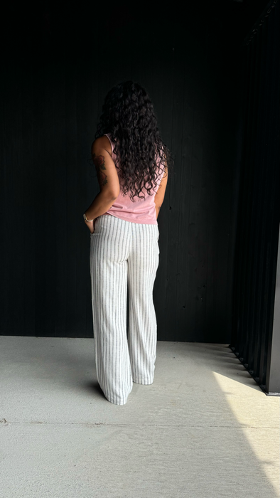 Wide Leg Linen Pant - Ivory