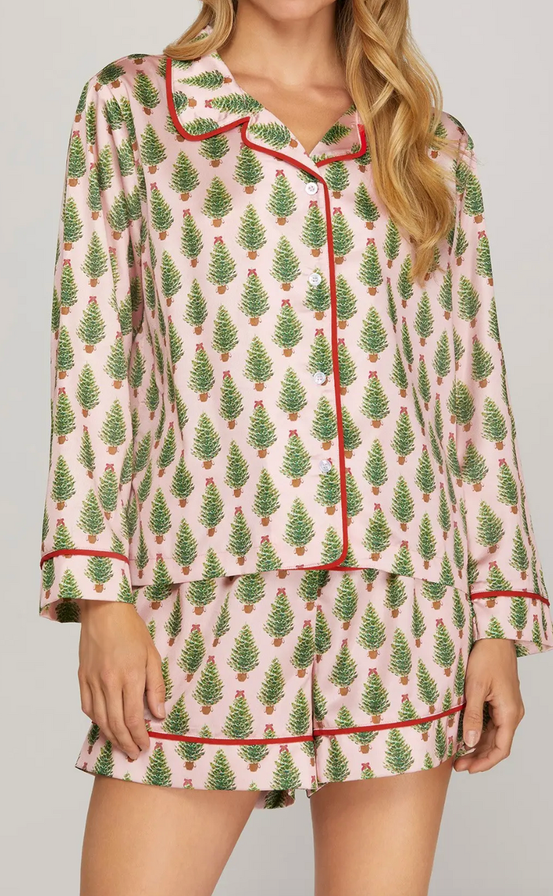 Christmas Tree Pajamas - Rose