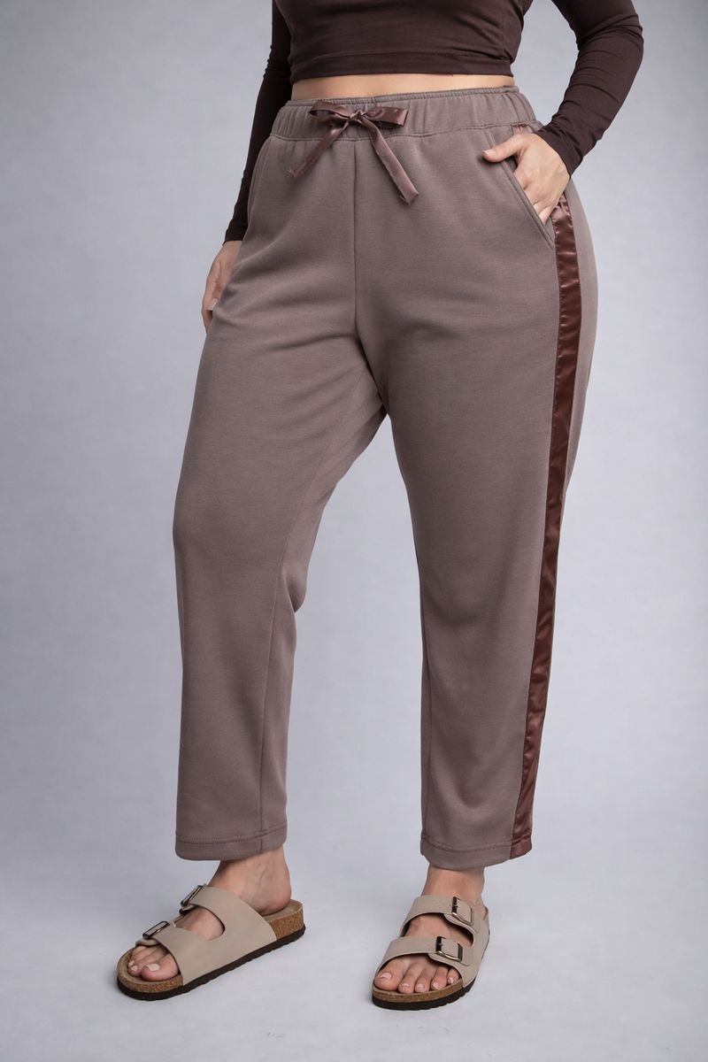 Straight Leg Joggers - Mocha - Curvy
