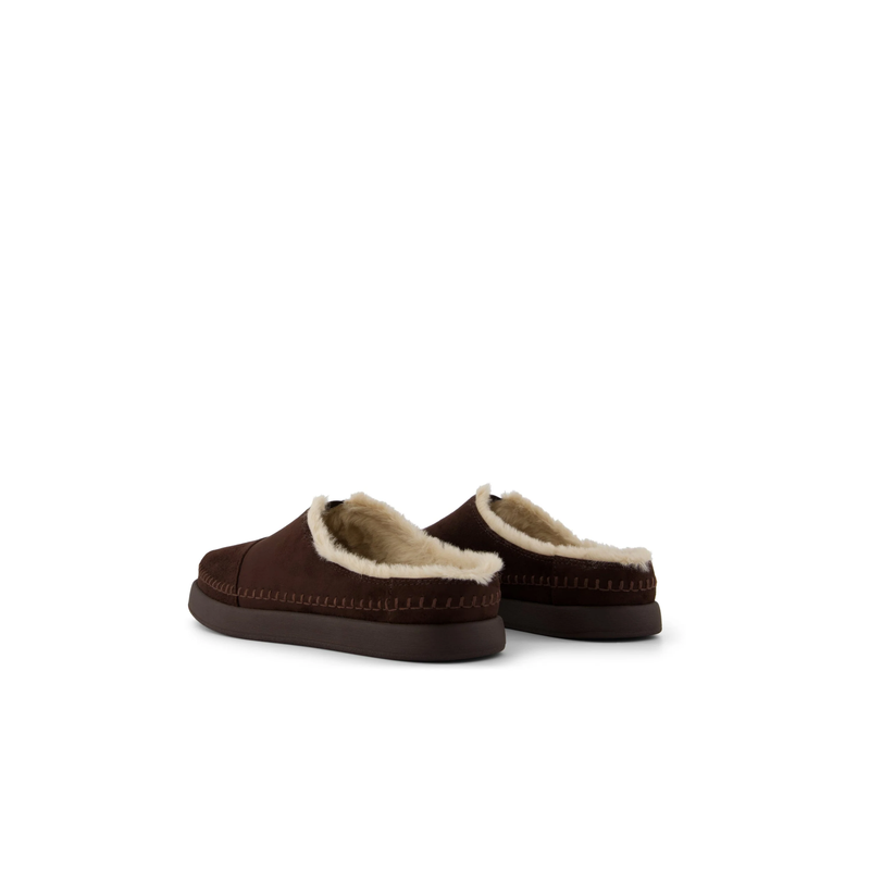 TOMS • Alpargata Ease Mule - Chocolate Brown Microsuede w/ Faux Fur