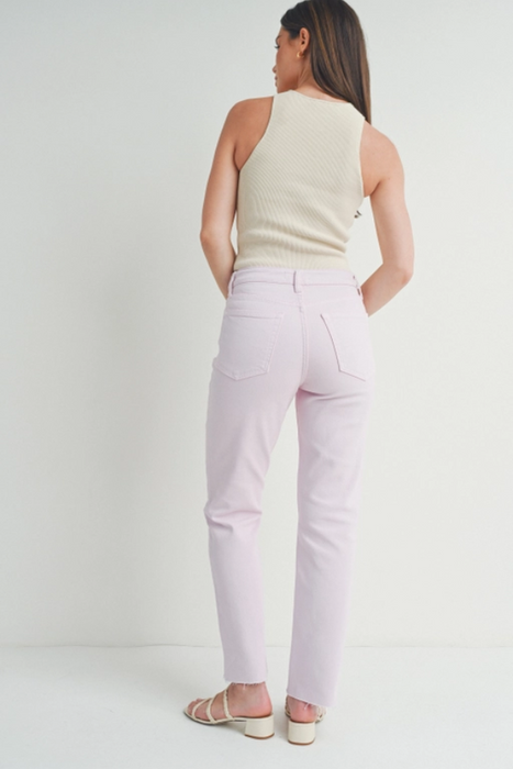 Just Black Denim • Cut-Off Cropped Straight Leg - Lavender