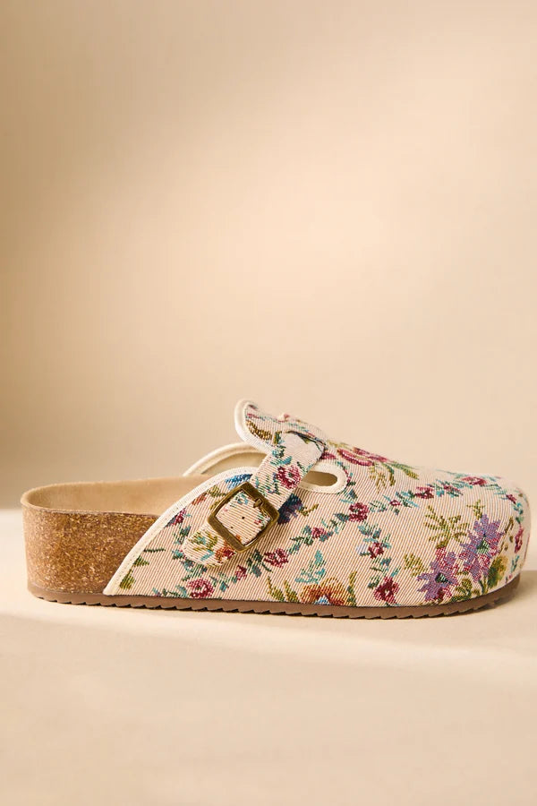 MIA • Qwest Platform Clog - Beige & Floral