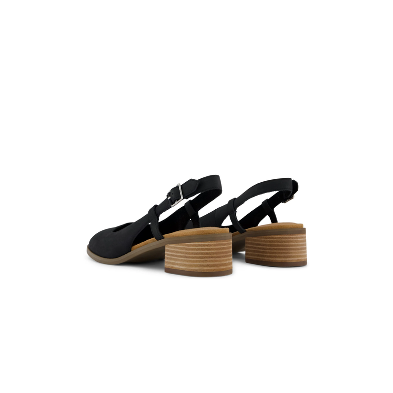 TOMS • Jaclyn Slingback Heels Nubuck Leather - Black