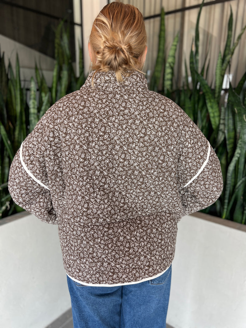 Floral Jacket - Brown & Ivory
