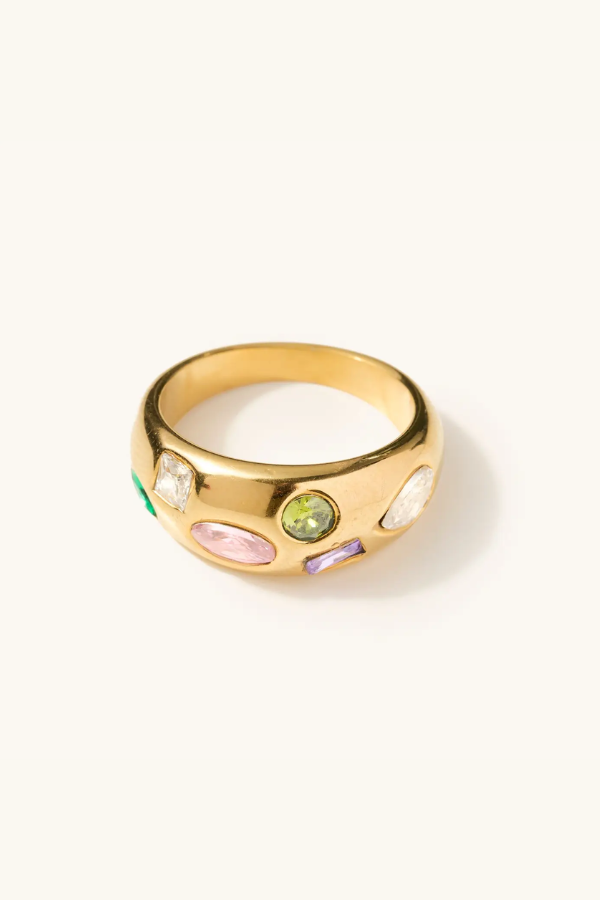 Nikki Smith Designs • Lizzy Multi Gem Chunky Ring - Gold