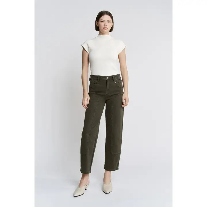 High Rise Ankle Barrel - Dark Fern