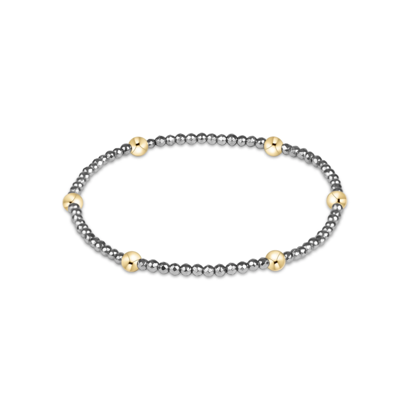 enewton • Presence Silver Faceted Hematite 2mm Bracelet