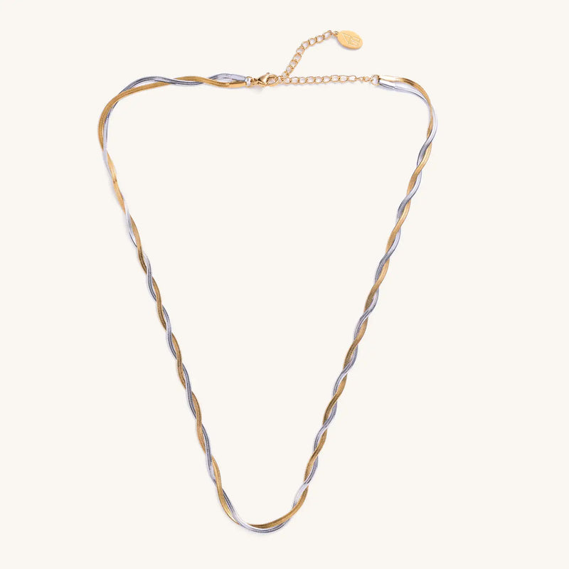 Nikki Smith Designs • Mixed Metal Herringbone Necklace