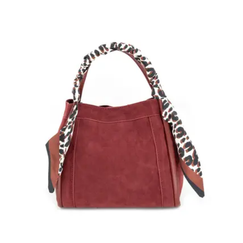 Burgundy Gianna Suede Bag