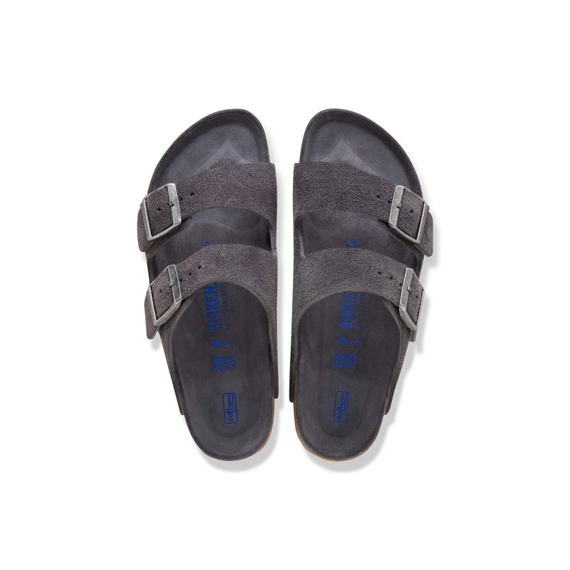 Birkenstock® • Arizona Soft Bed Sandal - Suede Charcoal Tonal (Regular)