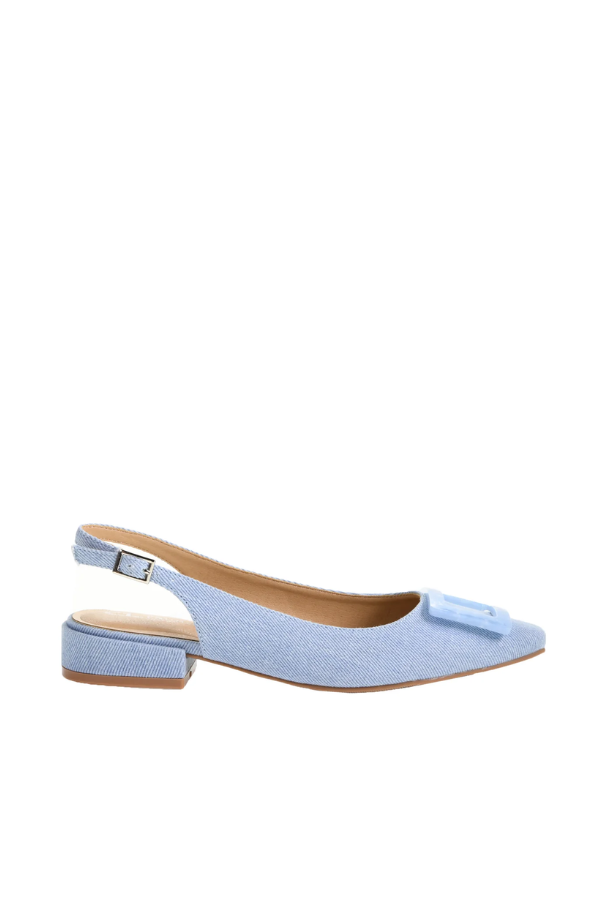 Sweetie Denim Slingback Heel - Light Blue