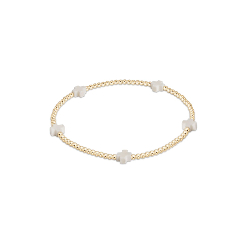 enewton • Signature Cross 2mm Bead Bracelet Off-White