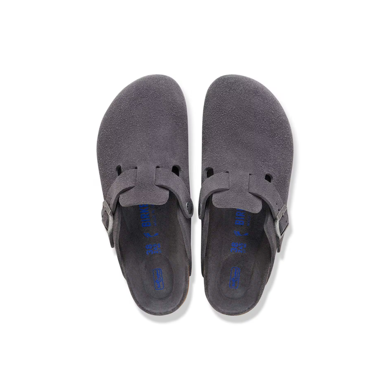 Birkenstock • Boston Soft Footbed Suede Leather - Charcoal Tonal (Regular)