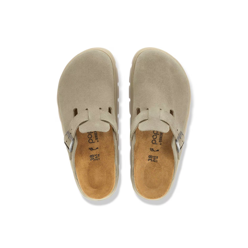 Birkenstock® • Papillio Boston Chunky Clog - Suede Taupe (Narrow)