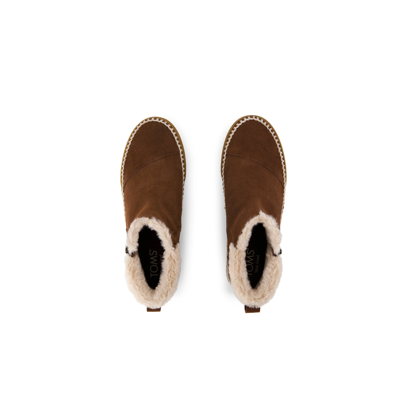 TOMS • Percy Mid Platform Sneaker - Hot Cocoa Suede w/ Faux Fur