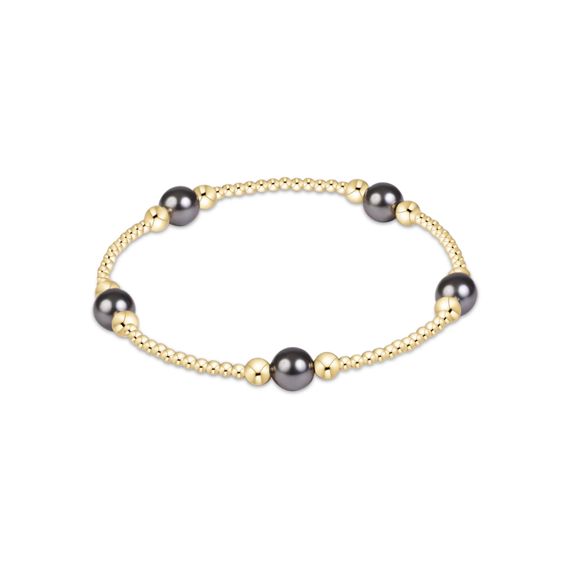 enewton • Purpose Pearl Dark Grey 6mm Gold Bracelet