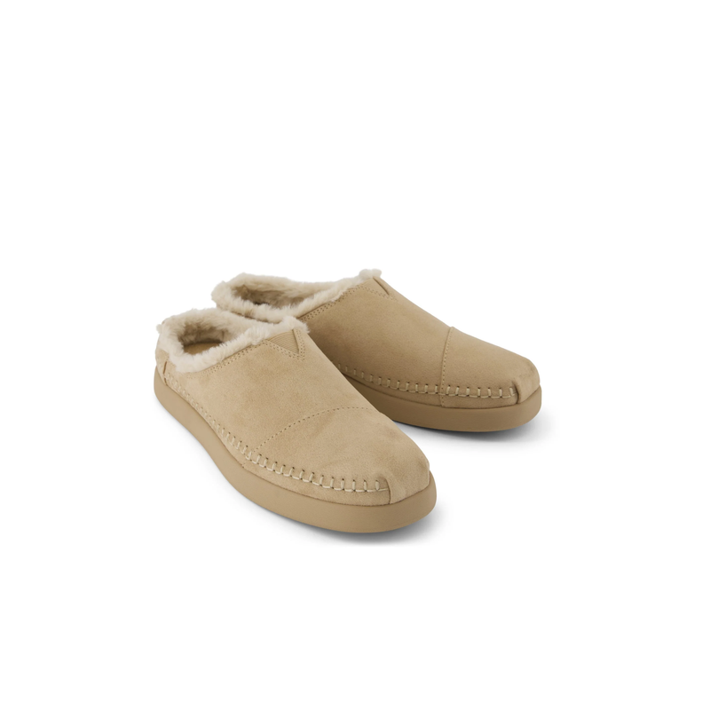 TOMS • Alpargata Ease Mule - Taupe Microsuede w/ Faux Fur