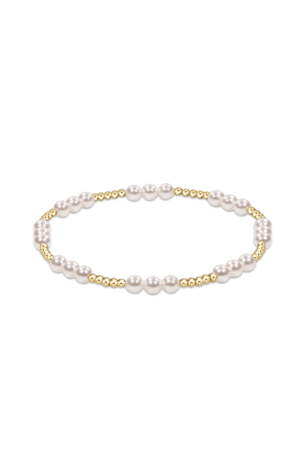 enewton • Classic Joy Pattern 4mm Bead Bracelet - Pearl & Gold