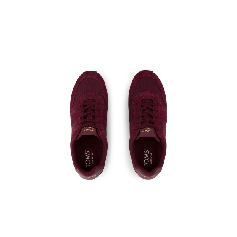 TOMS • Trvl Lite Palisade Water Repellent Dark Burgundy Vintage Twill/Suede Sneaker