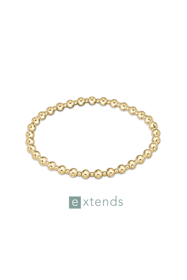 enewton • Extends Classic Grateful Pattern 4mm Bead Bracelet Gold