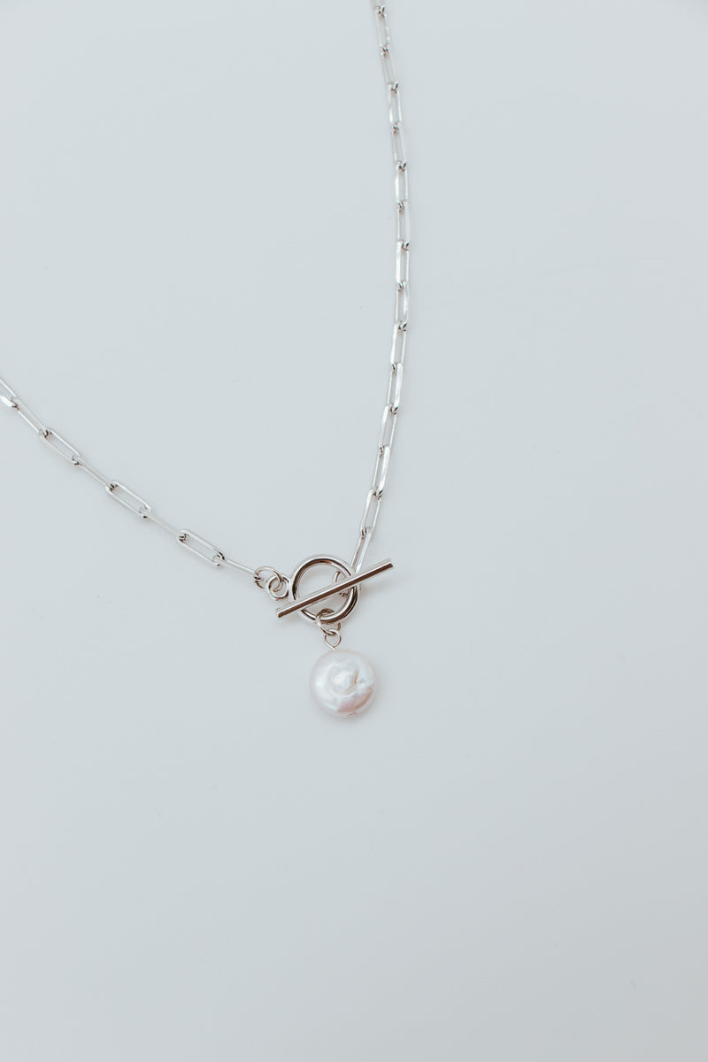 Rectangle Paperclip Toggle Necklace
