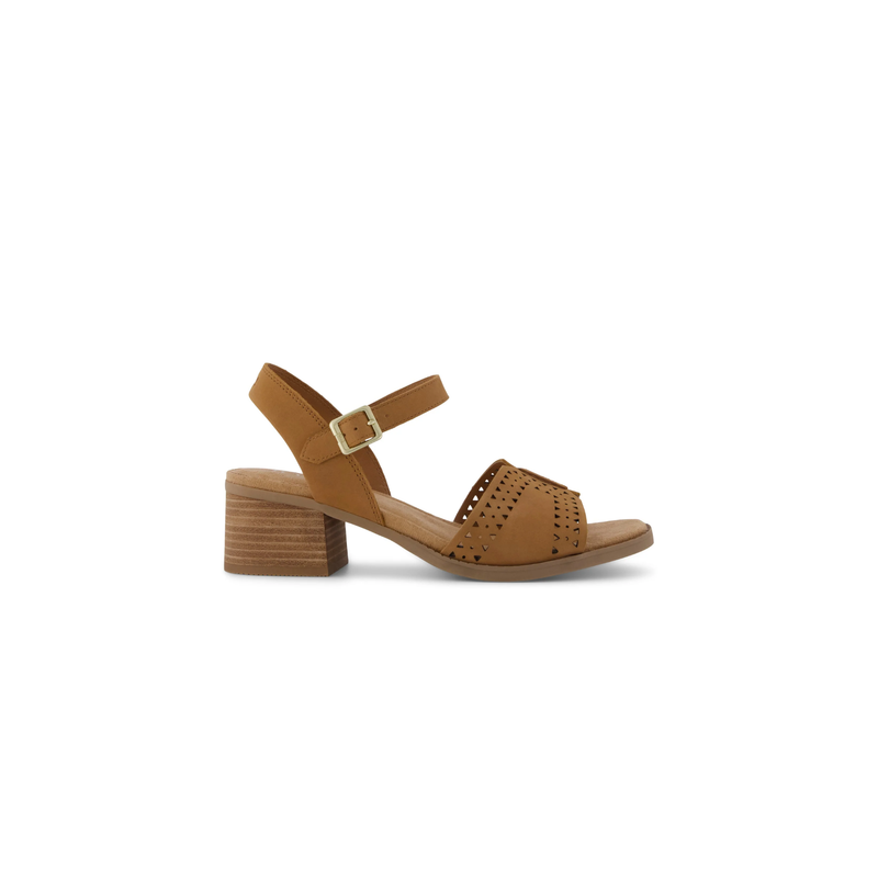 TOMS • Eloise Sandal - Brown Perforated Leather