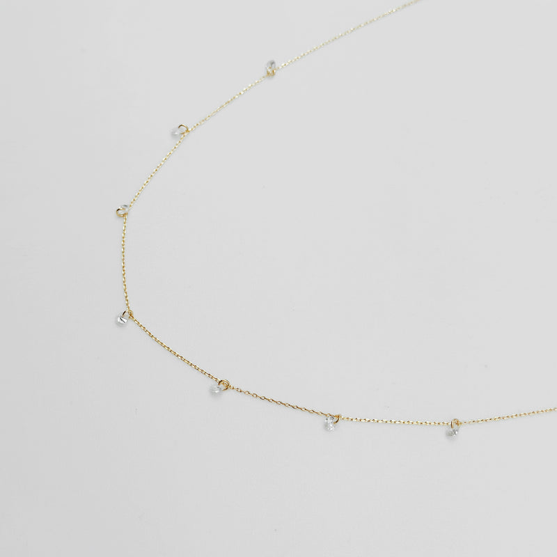 Station Cubic Zirconia Delicate Necklace - 21172 G 7