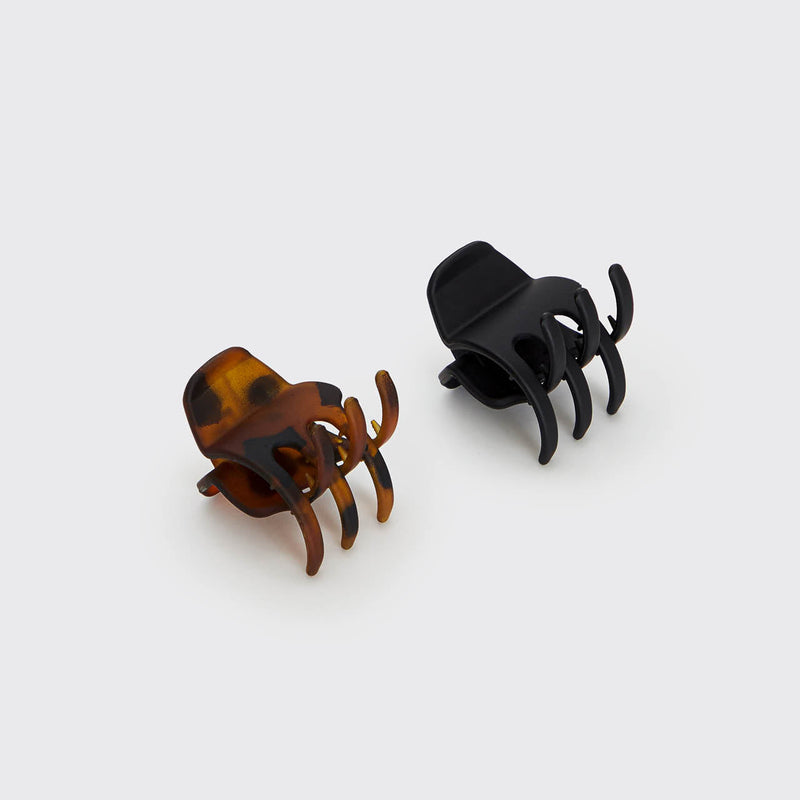 Eco Friendly Medium Claw Clip 2 pack - Black/Tortoise