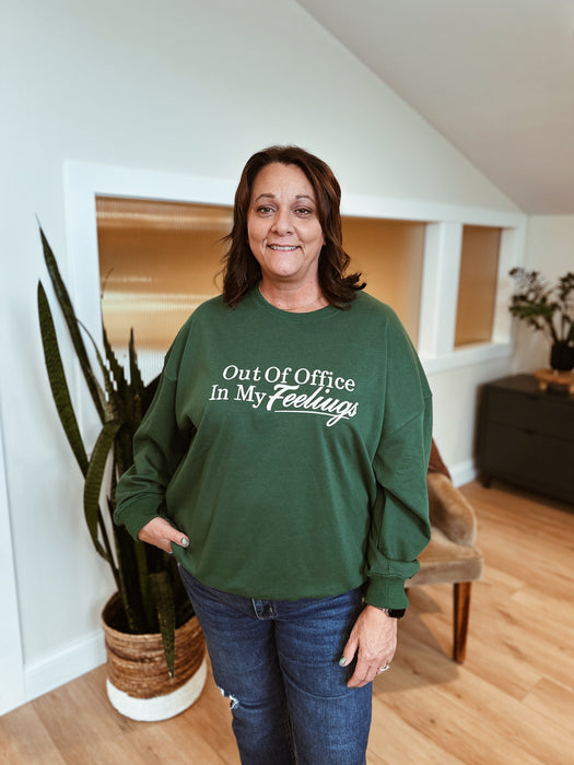 "Out Of The Office" Sweatshirt - Green