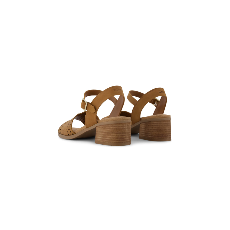 TOMS • Eloise Sandal - Brown Perforated Leather