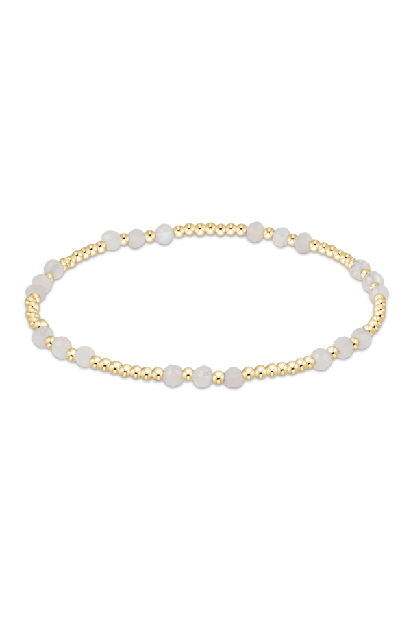 enewton • Gemstone Gold Joy Pattern 3mm Bead Bracelet - Moonstone