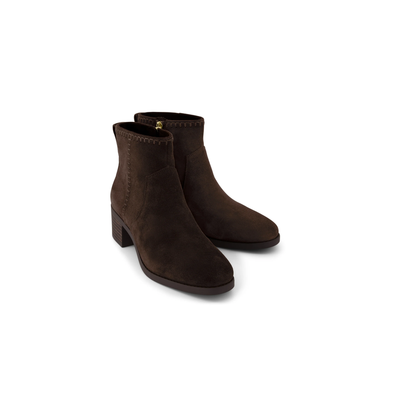 TOMS • Delilah Heeled Boot - Chocolate Brown Suede