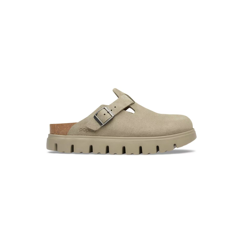 Birkenstock® • Papillio Boston Chunky Clog - Suede Taupe (Narrow)