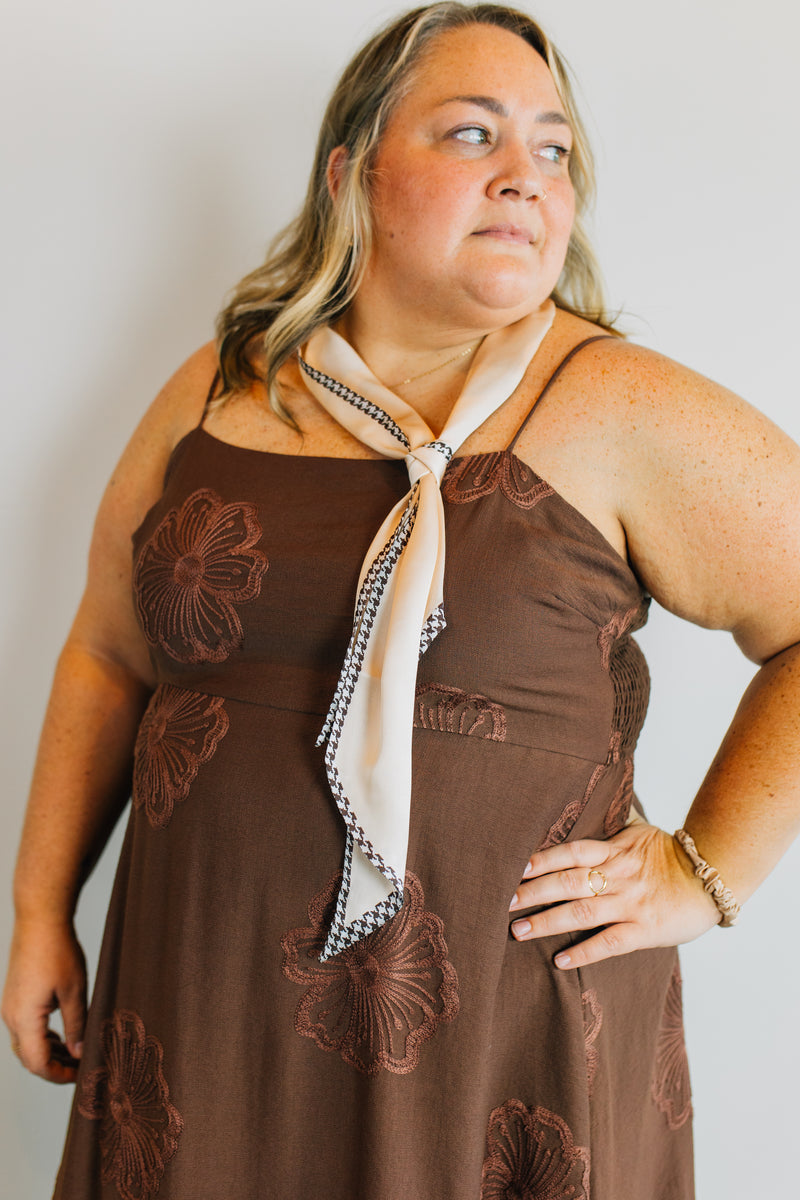 Floral Midi Dress - Mocha