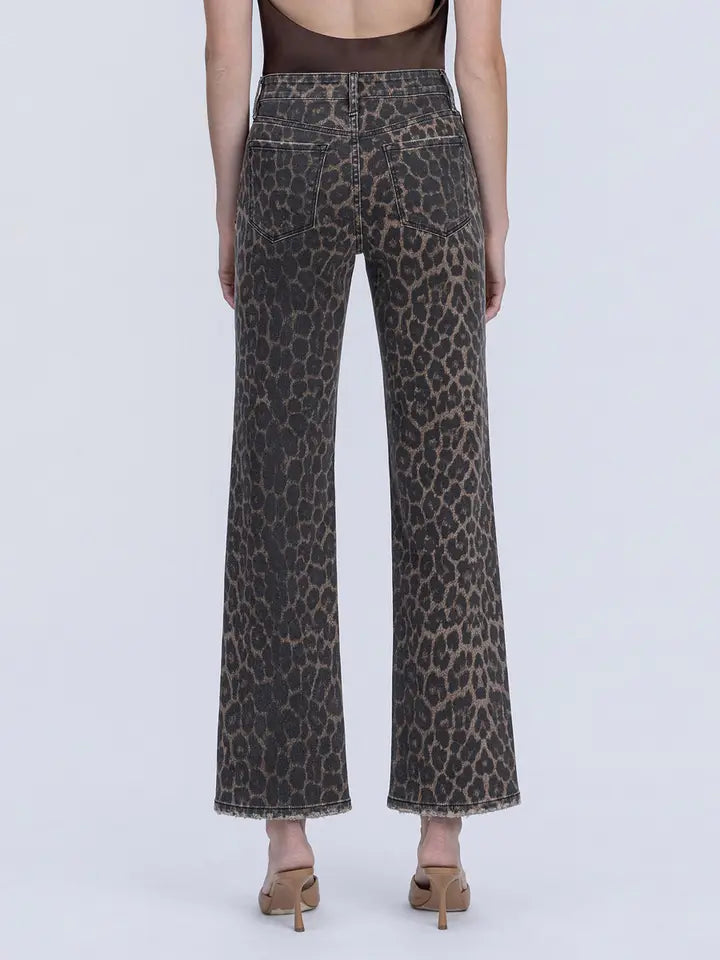 Flying Monkey High Rise Leopard Print Slim Wide