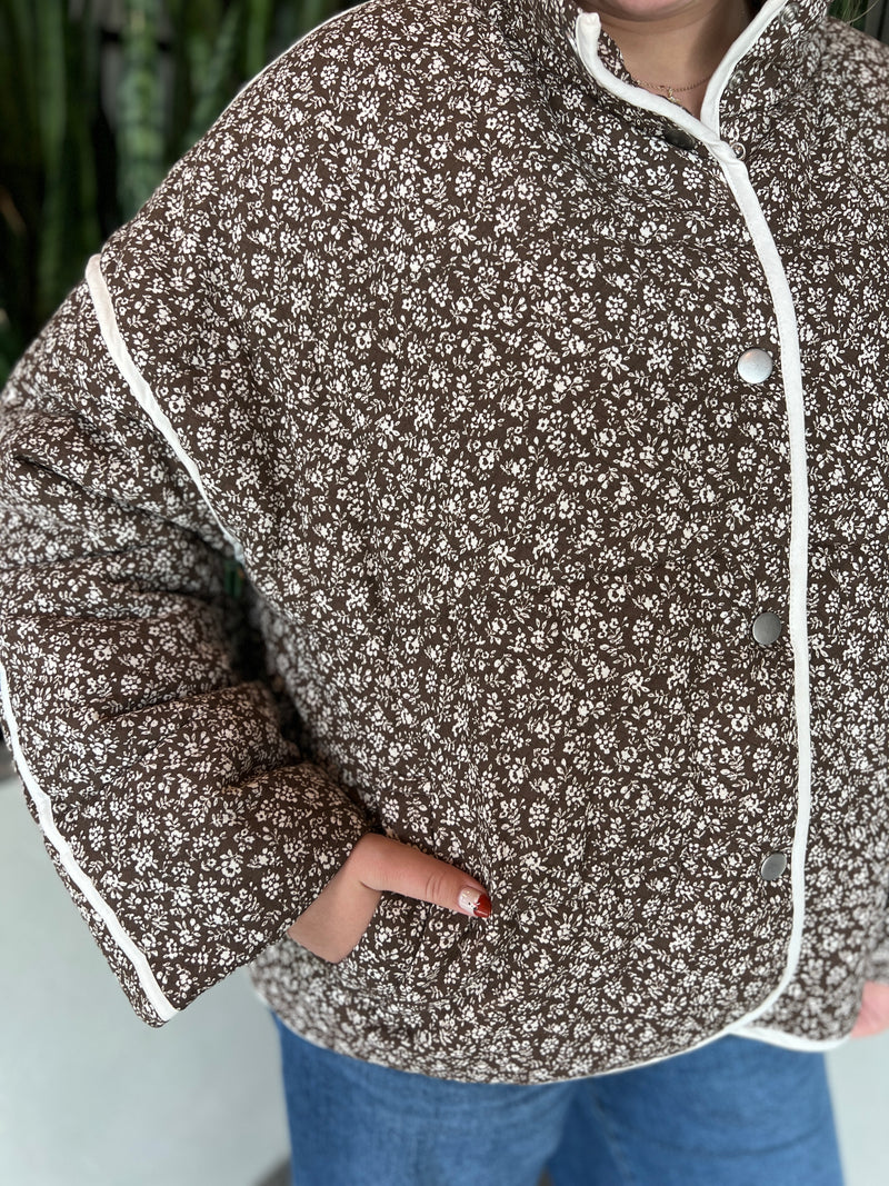 Floral Jacket - Brown & Ivory
