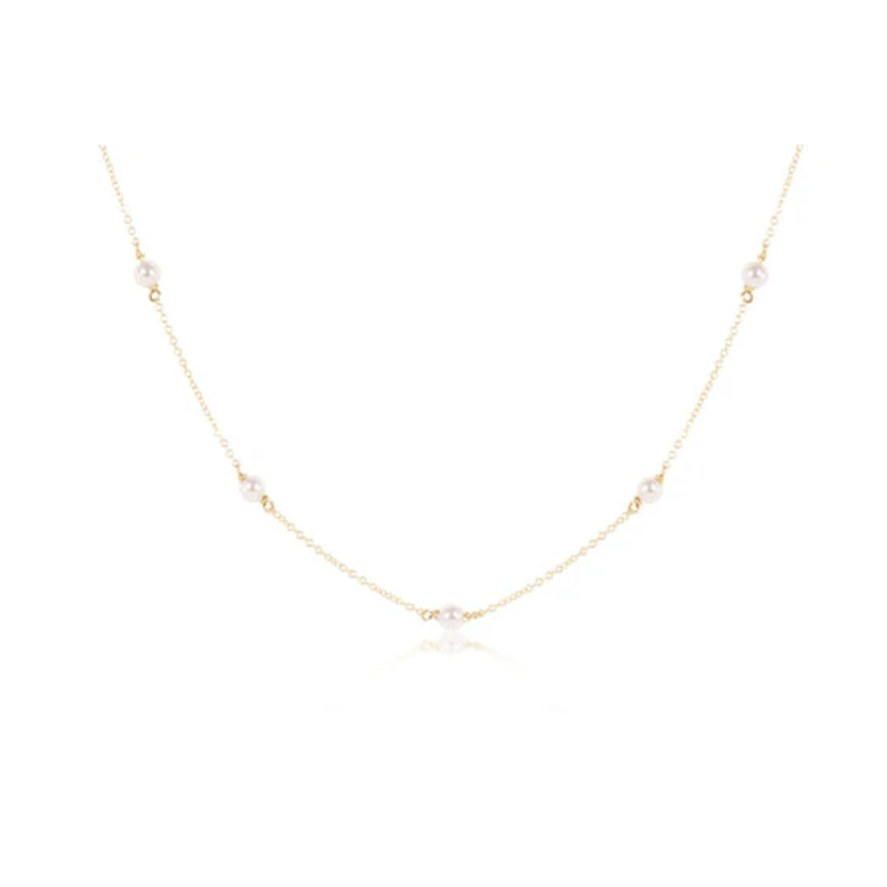 enewton • 15" Choker Simplicity Chain Gold - 4mm Pearl