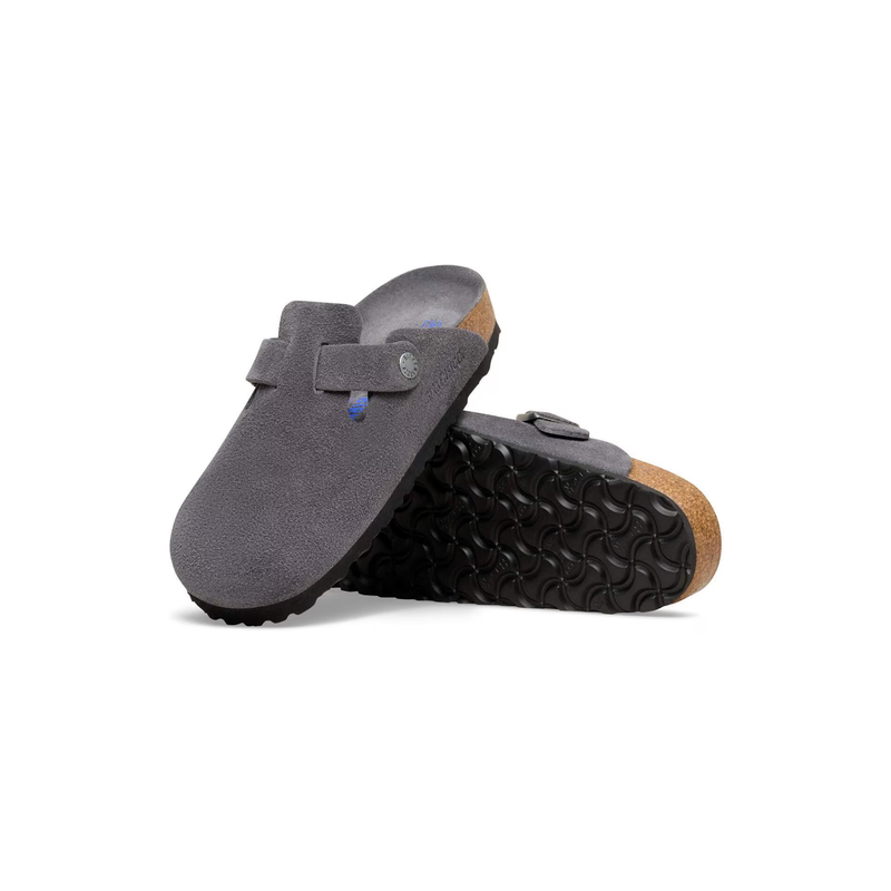 Birkenstock • Boston Soft Footbed Suede Leather - Charcoal Tonal (Regular)