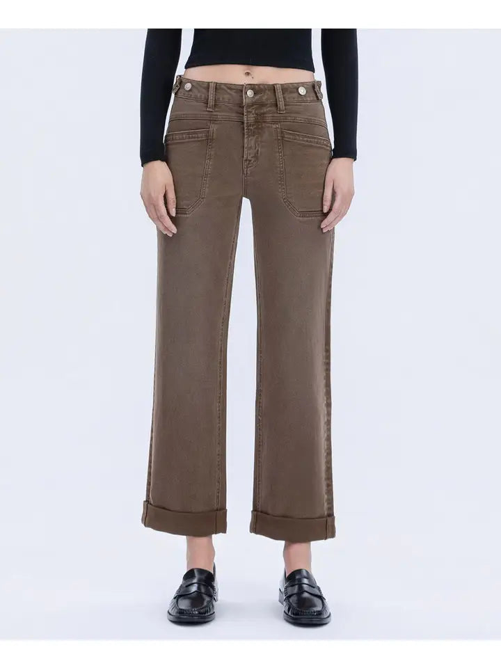 High Rise Slim Wide - Coffee