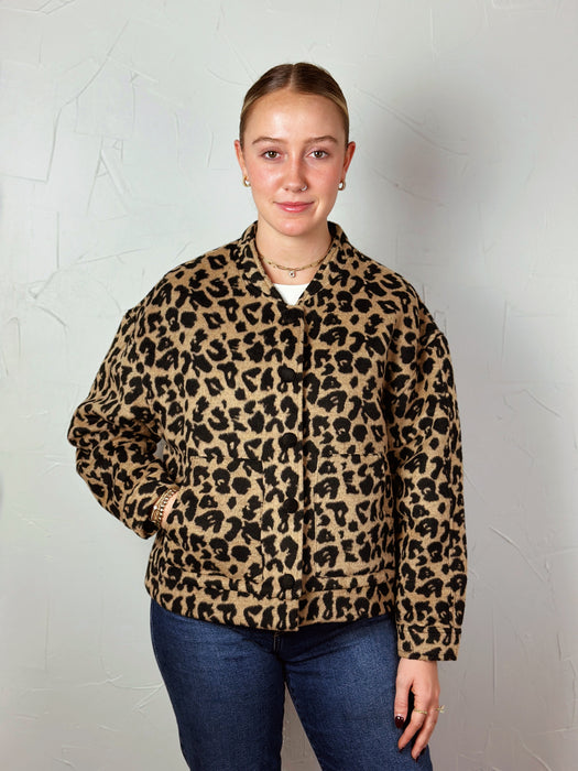 Leopard Short Fur Jacket