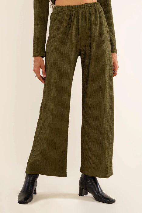 Owen Pleated Straight Leg Pants - Olive